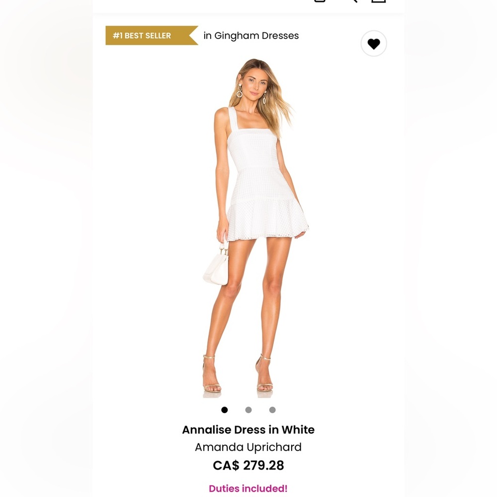 Amanda Uprichard White Annalise Mini Dress